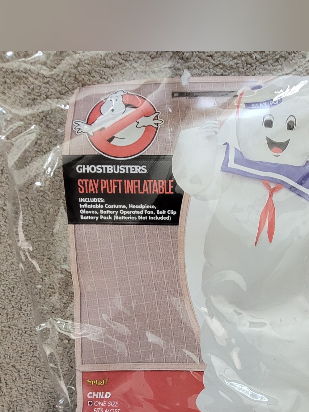 Spirit Halloween Childs Inflatable Ghostbusters Stay Puft Marshmallow Man